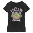 thumbnail image 1 of Girl's Star Wars: The Mandalorian Grogu Naps and Snacks  Graphic Tee Black Medium, 1 of 4