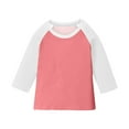 thumbnail image 1 of Girls 3/4 Sleeve T-shirts Crew Neck Colorblock Casual Fashion Raglan Tee Tops 3-14 Years Tshirts for Boys (170, Pink), 1 of 7