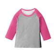 thumbnail image 1 of Girls 3/4 Sleeve T-shirts Crew Neck Colorblock Casual Fashion Raglan Tee Tops 3-14 Years Tshirts for Boys (7 Years, Gray), 1 of 4