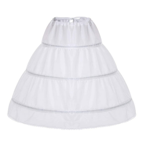 Girls 3 Hoops Crinoline Petticoat Full Slips Ball Gowns Crinoline Skirts Toddler Underskirt Flower Fluffy