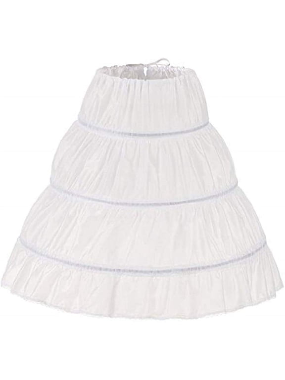 Girls' 3 Hoops Petticoat Full Slip Flower Girls Crinoline Skirts Toddler Underskirt Slip Formal