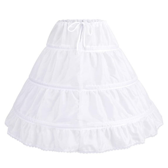 Girls' 3 Hoops Petticoat Full Slips Flower Girls Crinoline Skirts Underskirt for Flower Fluffy