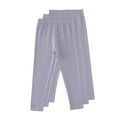 thumbnail image 1 of Girls 3 Pack Leggings Stretch Soft Cotton Long Pants Elastic Waist Full Length Solid Jeggings Multipacks (7-8 Years, Gray-3PC), 1 of 2