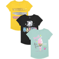 thumbnail image 1 of Girls 3-Pack Short Sleeve Graphic Tee, Assorted Colors T-Shirt, Cotton/Poly Blend, Sizes 4-18, 1 of 4