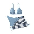 thumbnail image 1 of Girls' 3-Piece Beach Bikini Set Hawaiian Tropical Swimwear with Cover Up Skirt for Vacations, Resort Stays (6-14 Years), 1 of 6
