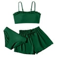 thumbnail image 1 of Girls' 3-Piece Bikini Set Ruffled Beach Swimwear with Cover Up Skirt Fashionable Bathing Suit for Beach Outings, 1 of 3