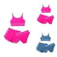 thumbnail image 1 of Girls 3-Piece Bikini Swimsuit with Shorts, Printed Sport Bathing Suit Set for Kids and, 1 of 6