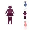 thumbnail image 1 of Girls 3-Piece Full Coverage Hijab Swimsuit Modest with Long Sleeve Rash Guard Top, Swim Pants & Matching Cap, 1 of 8