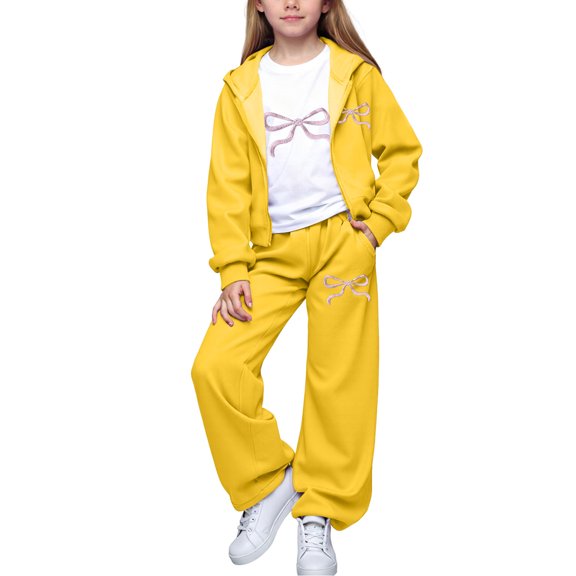 Girls 3-Piece Set, Long Sleeve Bodysuit, Pants & Jacket, Complete Newborn or Toddler Outfit for Photography, Holidays & Special Events,Yellow,11Y
