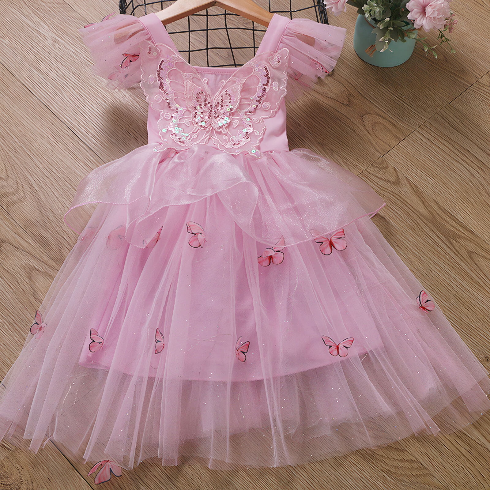 Girls 3D Butterfly Dress Wedding Birthday Party Princess Dress - Walmart.com Girls 3D Butterfly Dress Wedding Birthday Party Princess Dress - Walmart.com