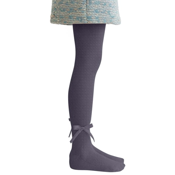 Girls 3D Cherry Ribbed Tights Warm Ventilate Soft Stretchy Party Kids Hosier Gray 9-10Years