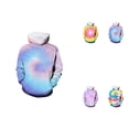 thumbnail image 1 of Girls' 3D Digital Print Tie Dye Pullover Hoodie with Front Pocket, Comfortable Unisex Casual Sweatshirt for Kids and, 1 of 3