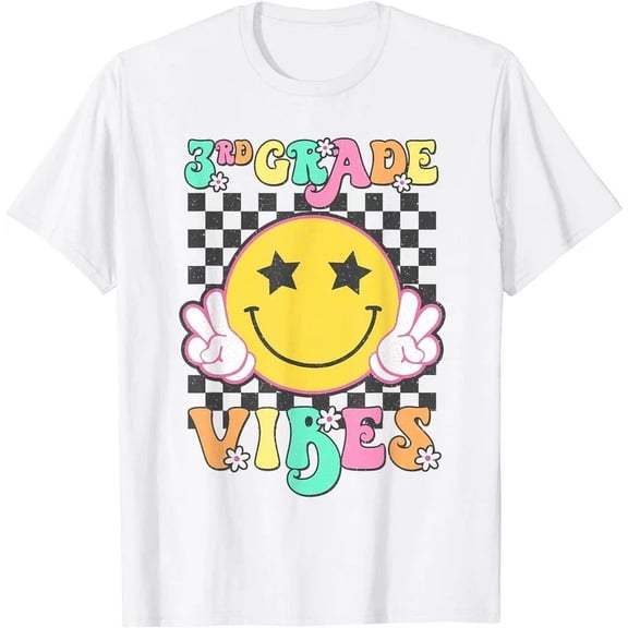 Girls 3Rd Grade Vibes Smile Face Back To School Third Grade Gift T-Shirt Unisex S-5XL Hot Trending Shirt, Vintage Birthday Gift