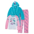 thumbnail image 1 of Girls 3pc Plush Blue & Pink Night Night Dinosaur Pajamas & Bath Robe Set 8, 1 of 1