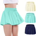 thumbnail image 1 of Girls' 3pcs/set Comfy & Breathable Solid Color Performance Skort For Sports Girls' Clothing, 1 of 9