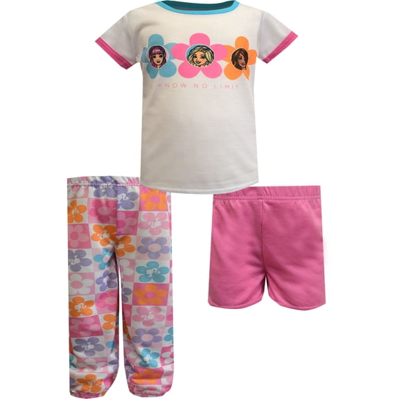 Komar Kids Girls Barbie Know No Limit 3 Piece Pajamas (8)
