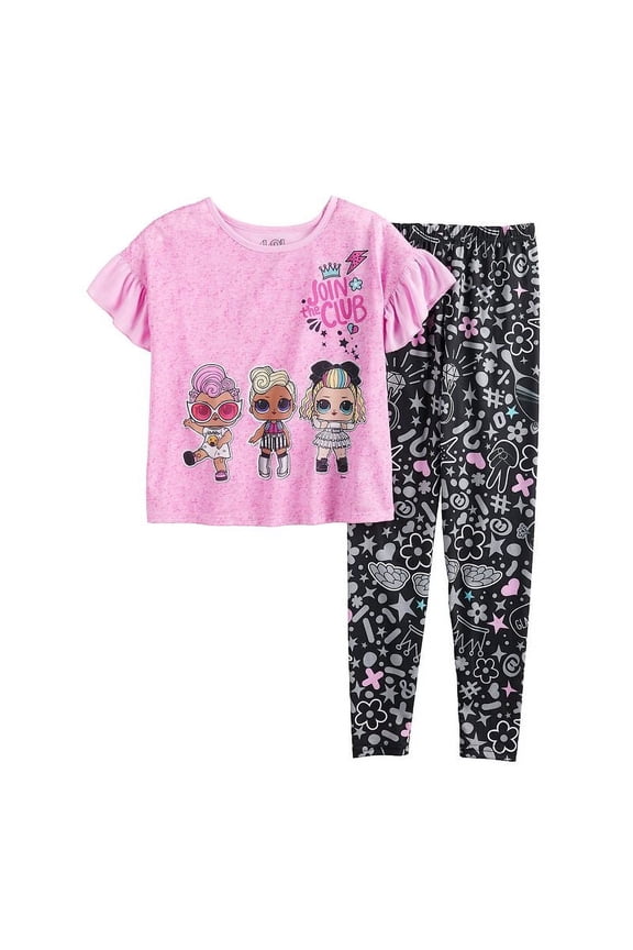 Girls 4-10 L.O.L. Surprise! Top & Bottom Pajama Set, Girl's, Pink