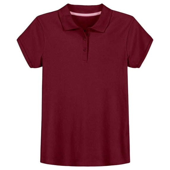 Girls 4-18 IZOD Short Sleeve Polo in Regular & Plus Color: Burgundy Size: XS (6/6X)