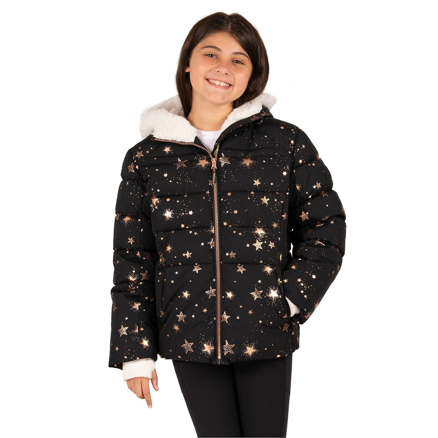 Girls 4-18 ZeroXposur Faux Fur Trimmed Hooded Puffer Jacket Color