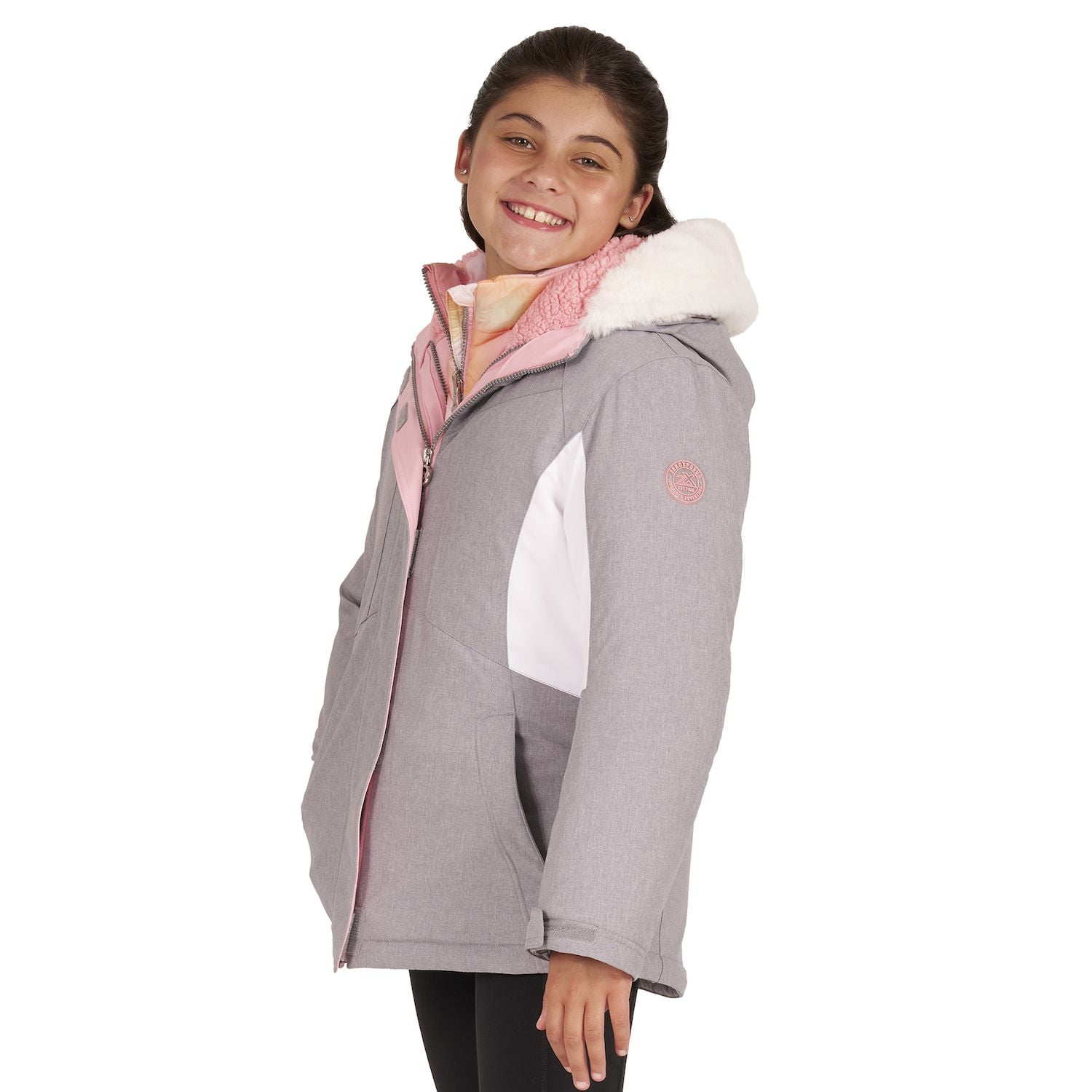 Girls 4-18 ZeroXposur Heavyweight Faux Fur Hooded 2-in-1 Girls 4-18 ZeroXposur Heavyweight Faux Fur Hooded 2-in-1