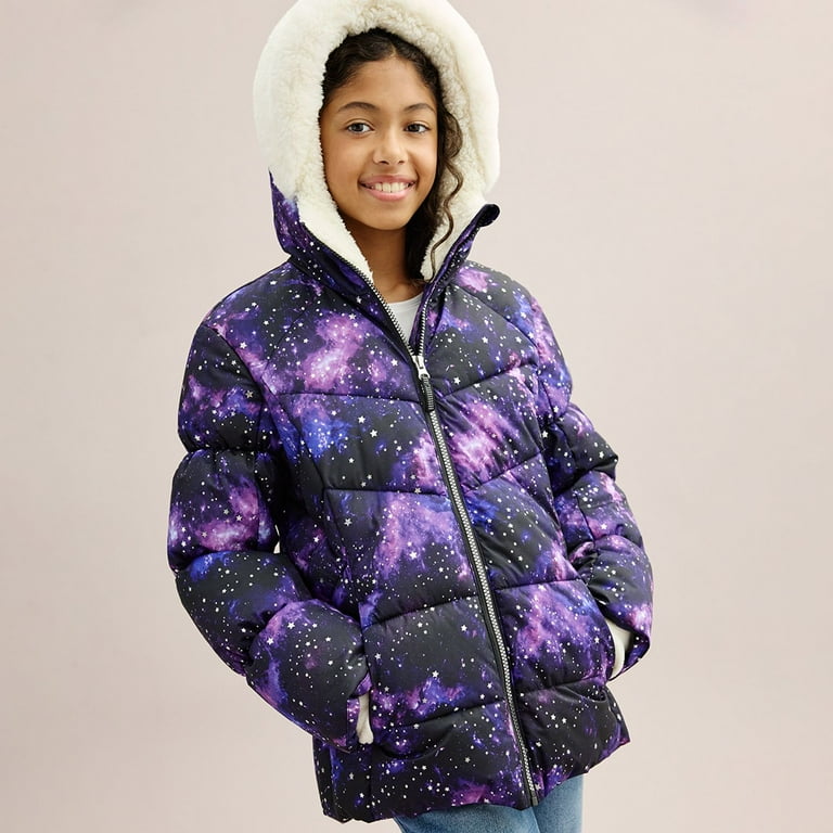 Girls 4 20 ZeroXposur Amelia Puffer Jacket Color Jupiter Print Size 7 8 Walmart