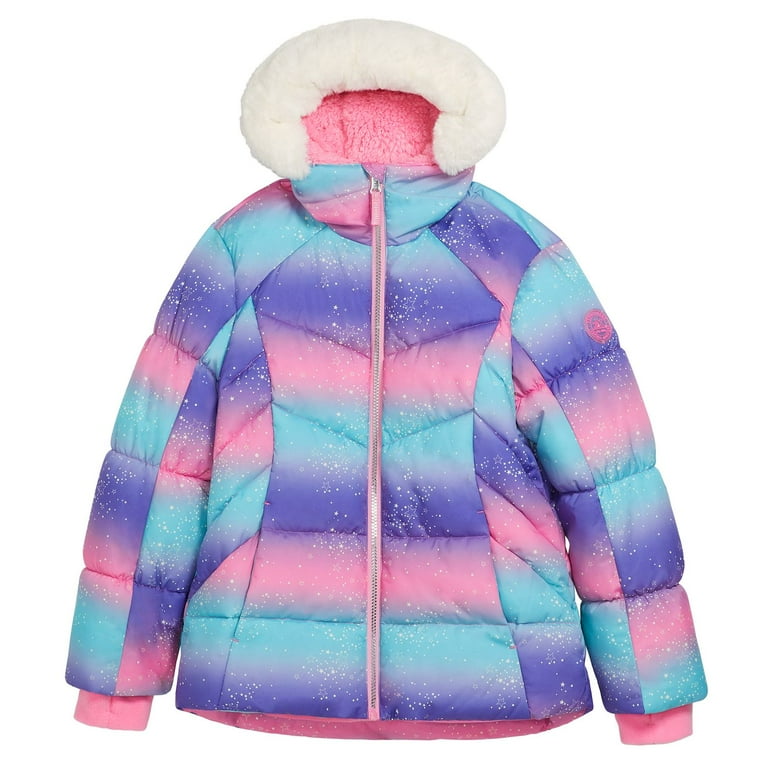Girls 4 20 ZeroXposur Amelia Puffer Jacket Color Ombre Stars Size 6 6X