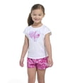 thumbnail image 1 of Girls 4-6 adidas Tie Dye Heart Tee and All Over Print Shorts Set Color: White Size: 5, 1 of 4