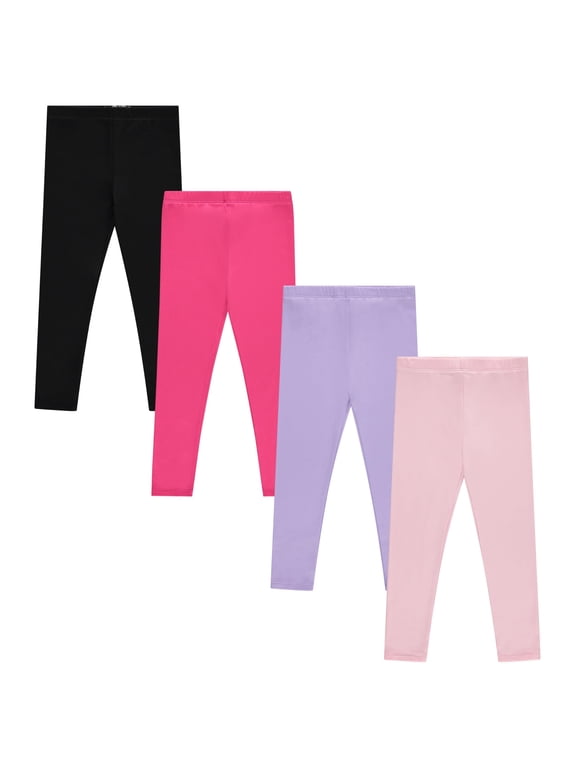 Girls 4 Pack Fleece Lined Leggings Whimsical Wonderland of Styles in Sizes 4-16! Unicorns, Flowers Hearts Galore!