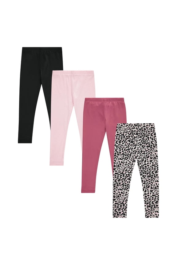 Girls 4 Pack Fleece Lined Leggings Whimsical Wonderland of Styles in Sizes 4-16! Unicorns, Flowers Hearts Galore!