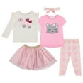 thumbnail image 1 of Girls' 4-Piece Outfit Set - Stylish, Fun, and Versatile - Includes Tops, Skirt, and Leggings, 1 of 5