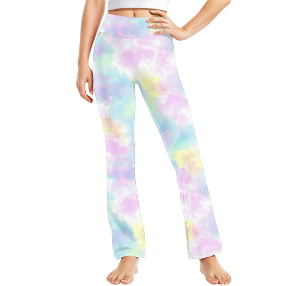 Girls 4T Leggings Athletic Wear for Girls Clothing for Girls 10-12 Kids Flare Leggings Girl Bell Bottom Pants, Multicolor