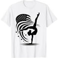 thumbnail image 1 of Girls 4th of July Gymnastics Shirts Women USA American Flag T-Shirt mens t shirt，white，women，funny，misfits，men，journey, 1 of 4