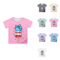 thumbnail image 1 of Girls' 4th of July Short Sleeve T-Shirt with American Flag Print, Comfortable Cotton Round Neck Tee for Everyday Wear & Party Outfits (2-12 Years), 1 of 4