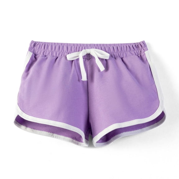 Girls 5-Pack Athletic Shorts Breathable Workout Running Solid Color Drawstring Shorts