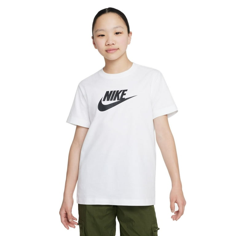 Girls 6 20 Nike Sportswear Logo Tee Color White Size LARGE Walmart