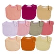 thumbnail image 1 of 10‑Pack Muslin Baby Bibs, Soft Absorbent Solid Color Drool Bibs with Adjustable Snaps for Newborn Infant, 1 of 9