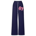 thumbnail image 1 of Girls 67 Printed Sweatpants Straight Leg Loose Fit Jogger Pants Lightweight Athletic Casual Trousers with Side Pockets for School and Sports, 1 of 5