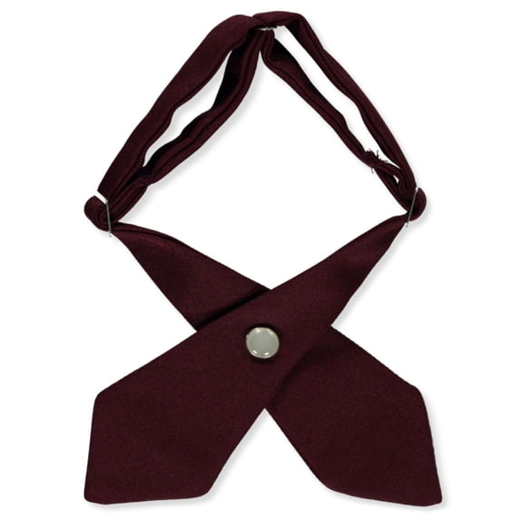 Girls 7-16 Adjustable Solid Color Cross Tie (Burgundy)