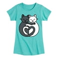thumbnail image 1 of Instant Message - Cats Heart Tails - Youth Girls Short Sleeve T-shirt, 1 of 5