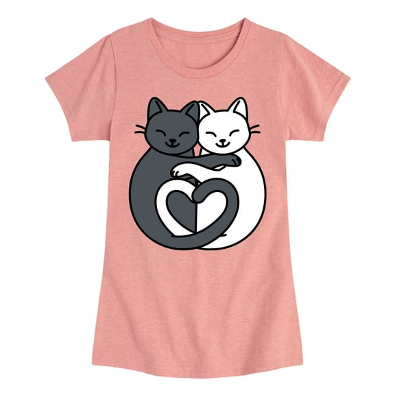 Instant Message - Cats Heart Tails - Youth Girls Short Sleeve T-shirt