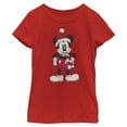 thumbnail image 1 of Girls Mickey & Friends Christmas Santa Hat Mickey T Shirt, 1 of 5