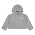 thumbnail image 1 of Girls 7-16 Hurley Raw Hem Pullover Graphic Cropped Hoodie Color: Grey Size: SMALL, 1 of 4