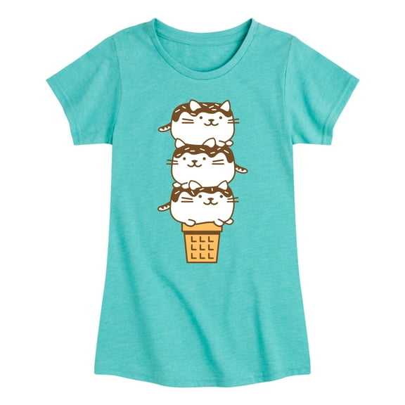 Instant Message - Kawaii Ice Cream Cone - Youth Girls Short Sleeve T-shirt
