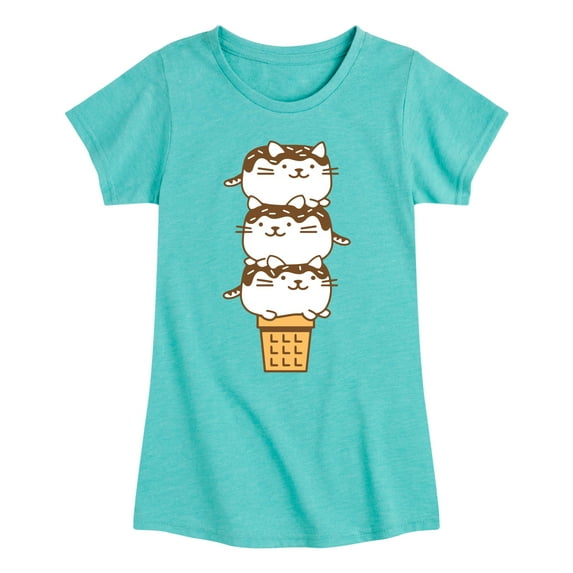 Instant Message - Kawaii Ice Cream Cone - Youth Girls Short Sleeve T-shirt