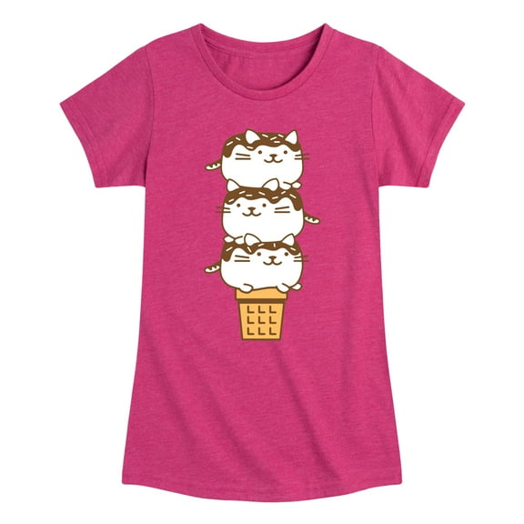 Instant Message - Kawaii Ice Cream Cone - Youth Girls Short Sleeve T-shirt