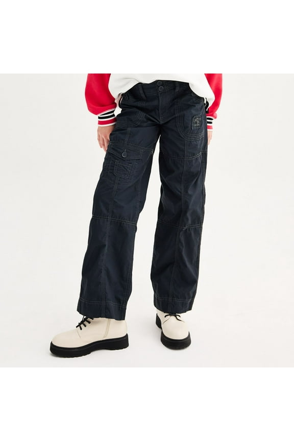 Girls 7-16 Limited Too Wide Leg Cargo Pant Color: Black Size: 7