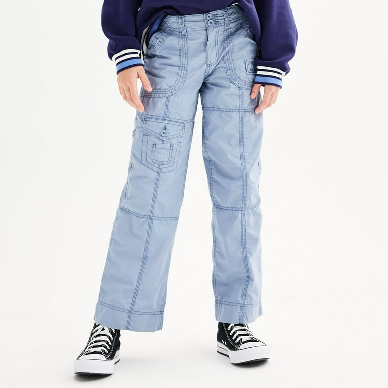 Girls 7-16 Limited Too Wide Leg Cargo Pant Color: Blue Size: 10