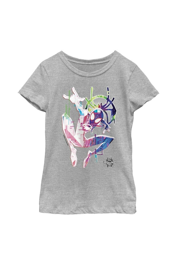Girl's Spider-Man: Into the Spider-Verse Rainbow Watercolor Graphic T-Shirt