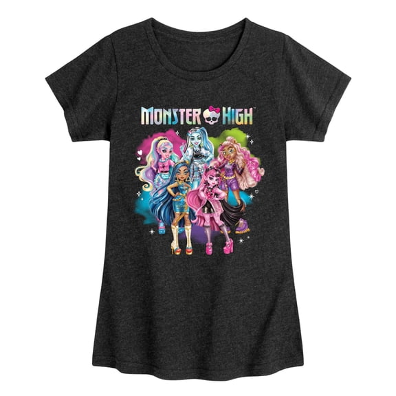 Monster High - Colorful Clouds Group - Youth Girls Fitted Short Sleeve T-Shirt