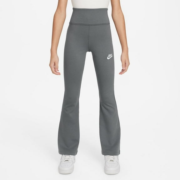 Girls 7-16 Nike Classics High-Waisted Flared Leggings Color: Gray Size: LARGE